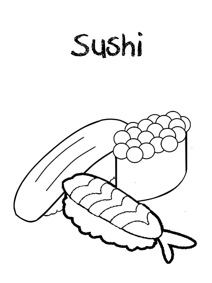 Desenho deSushi Delicioso para colorir