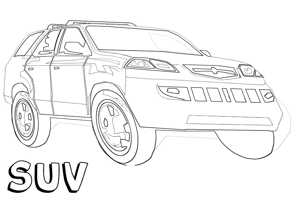 Desenho deSUV 5 para colorir