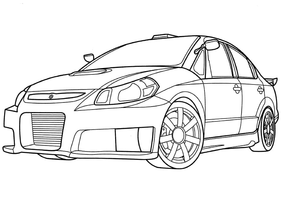 Desenho deSuzuki Carro de Corrida para colorir