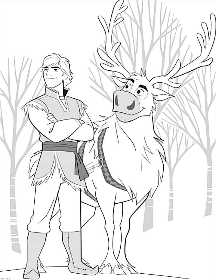 Desenho deSven e Kristoff 1 para colorir