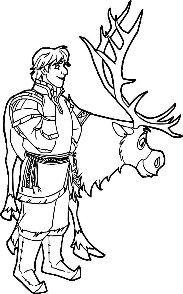 Desenho deSven e Kristoff 6 para colorir