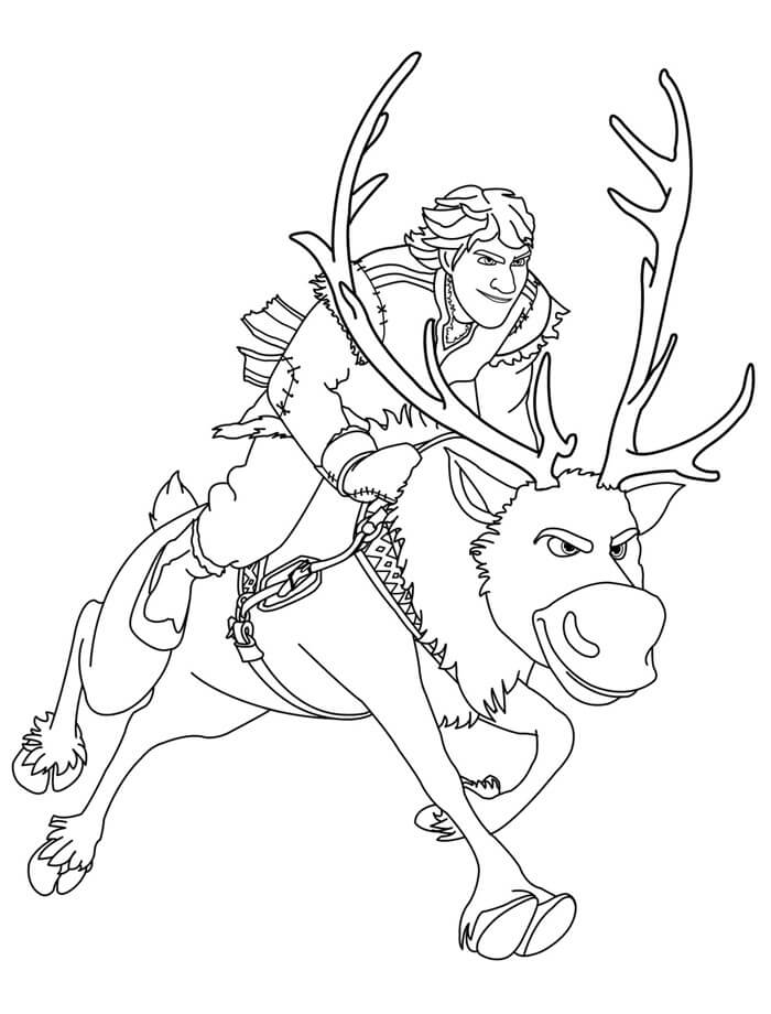 Desenho deSven e Kristoff para colorir