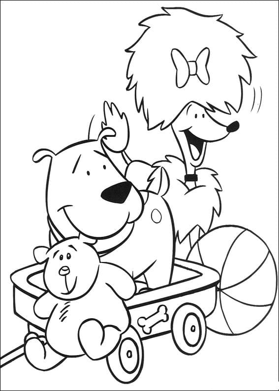 Desenho deT Bone e Cleo para colorir