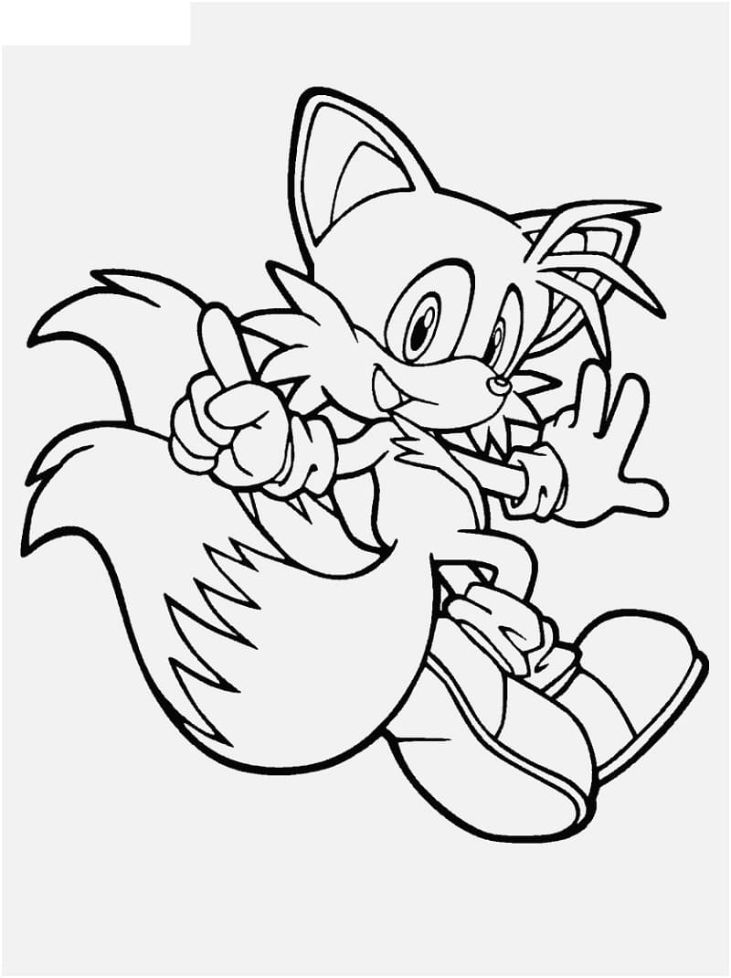 Desenho deTails de Sonic para colorir