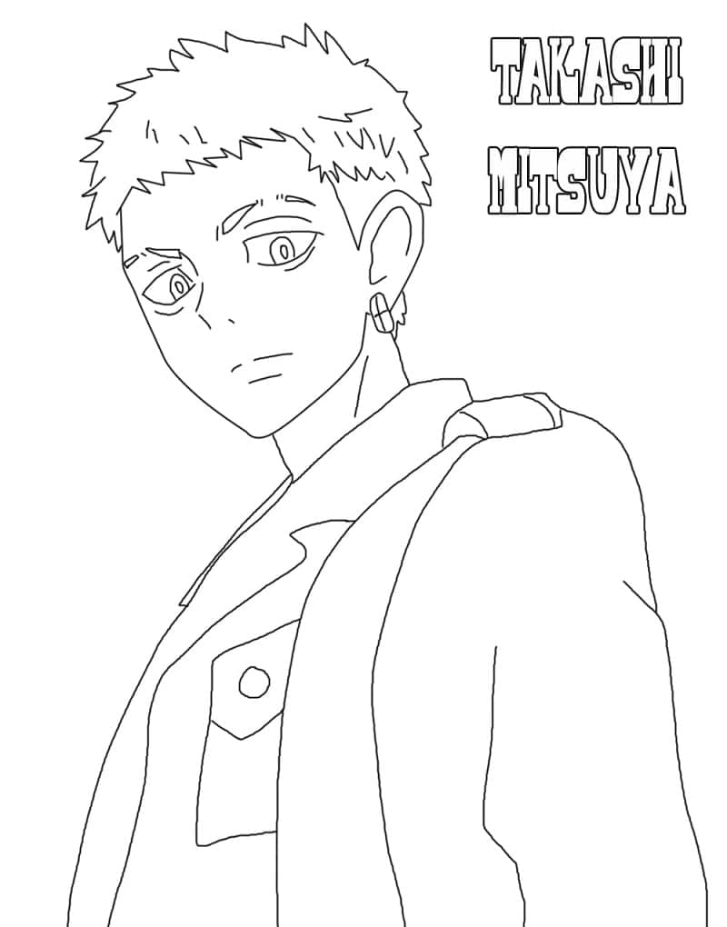 Desenho deTakashi Mitsuya de Tokyo Revengers para colorir