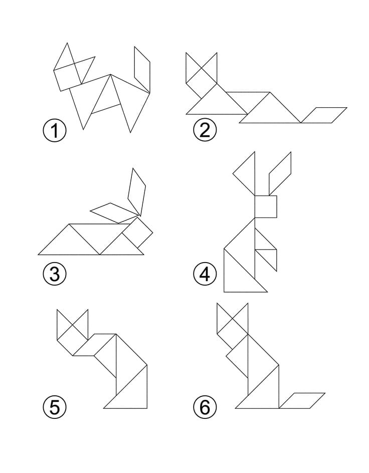 Desenho deTangram 12 para colorir