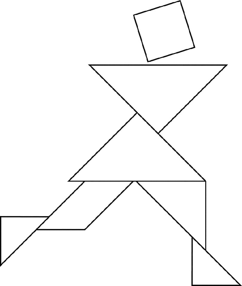 Desenho deTangram 4 para colorir