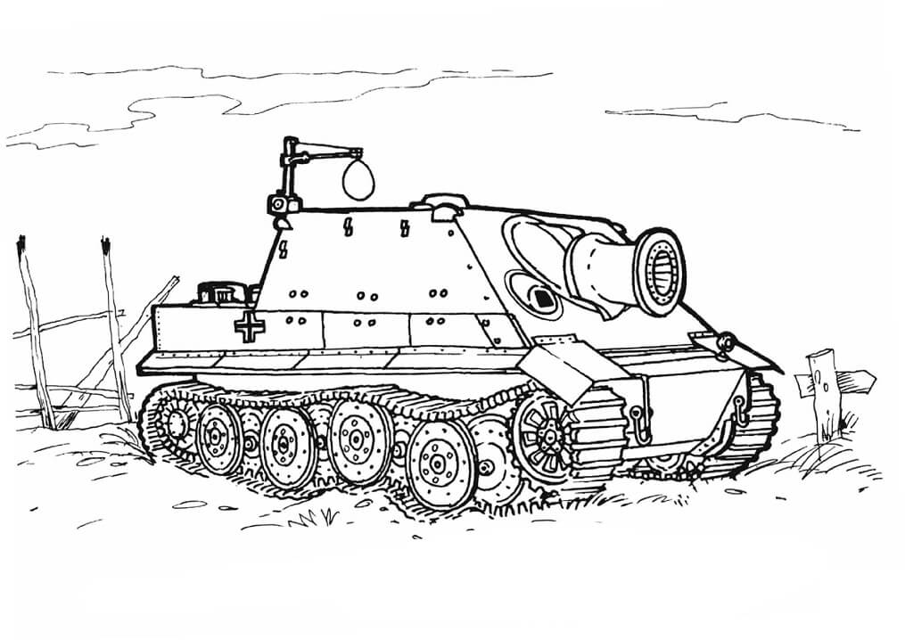 Desenho deTanque de Combate 2 para colorir