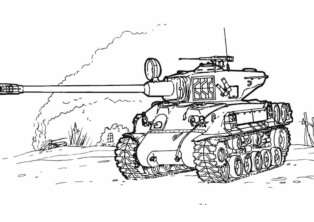 Desenho deTanque de Combate para colorir