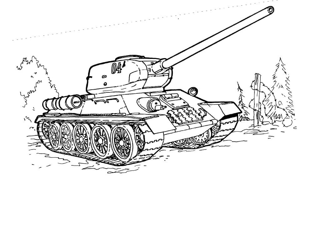 Desenho deTanque Militar2 para colorir