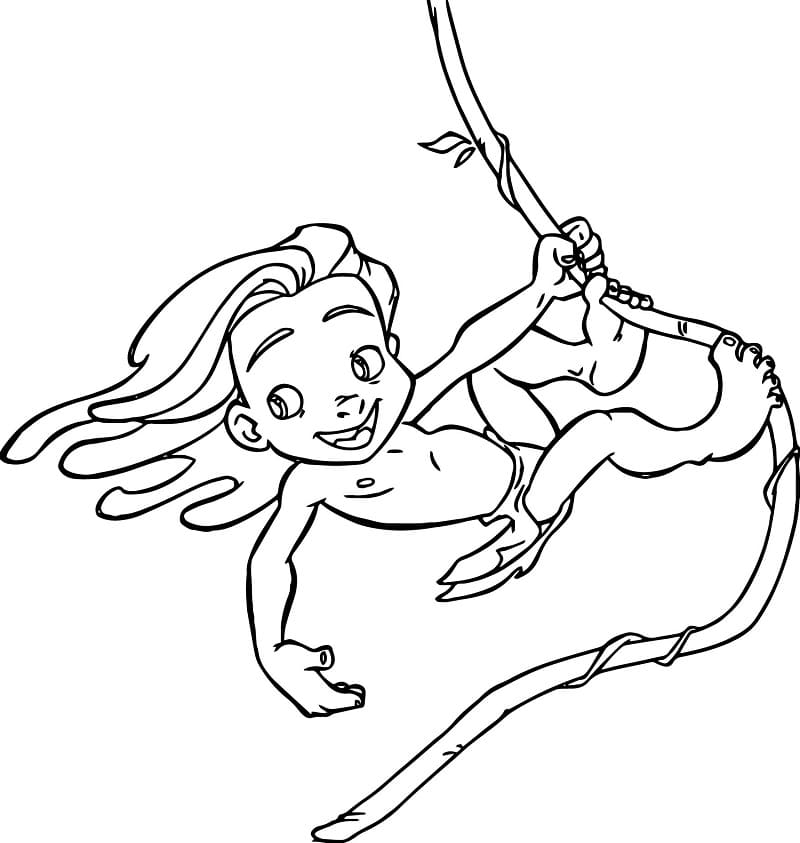 Desenho de Tarzan 10 para colorir