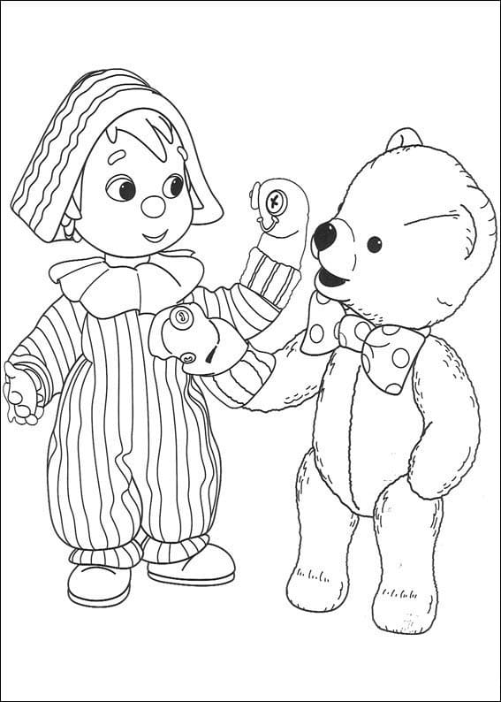 Desenho deTeddy e Andy Pandy 1 para colorir