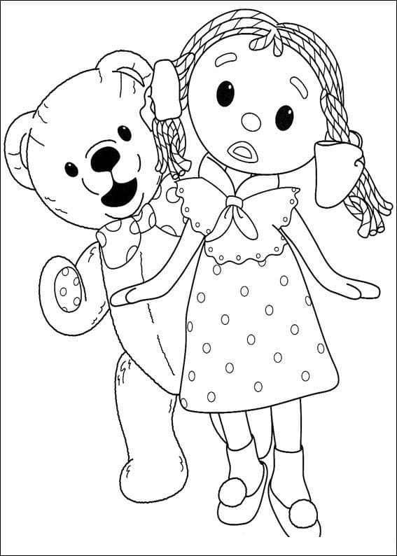 Desenho deTeddy e Looby Loo para colorir