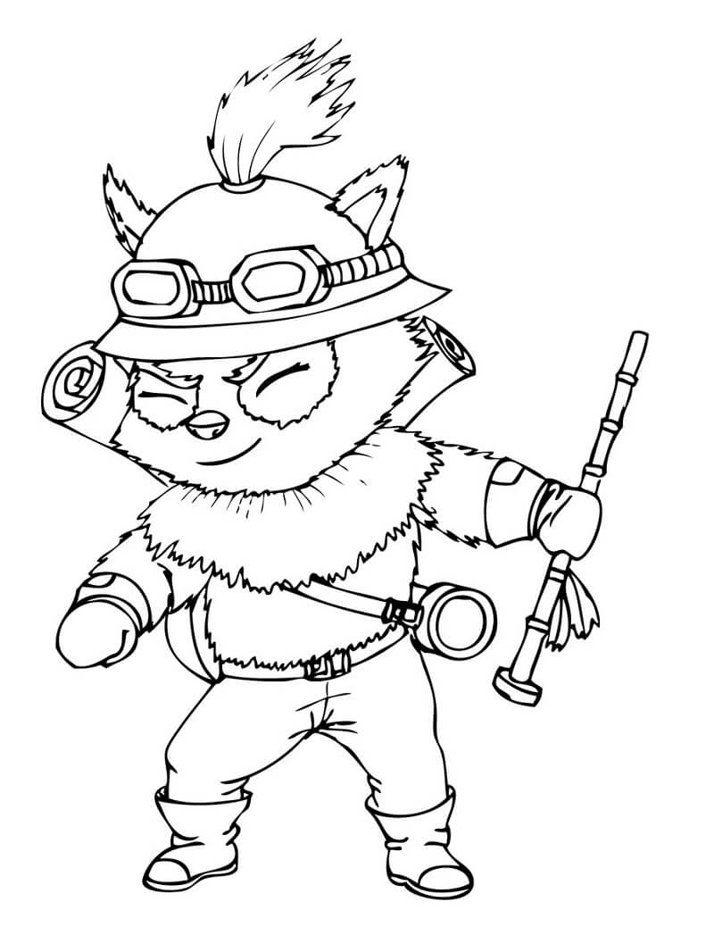 Desenho de Teemo para colorir