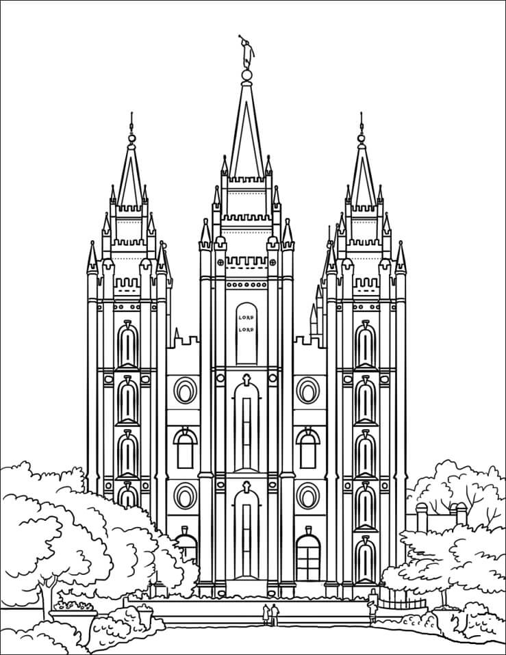 Desenho deTemplo de Salt Lake para colorir