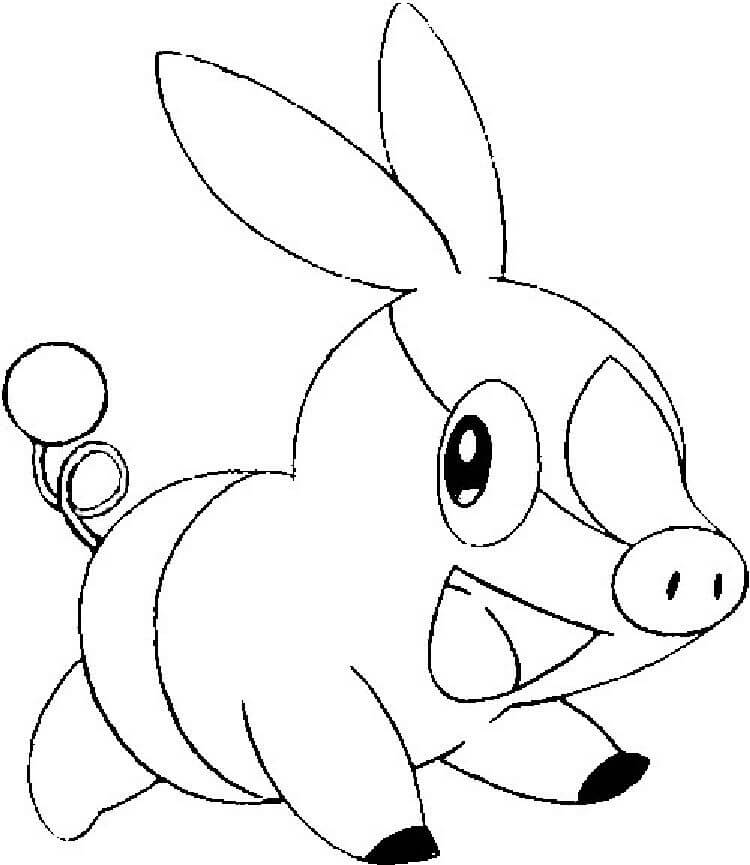 Desenho de Tepig Pokemon 2 para colorir