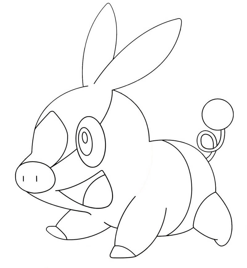 Desenho de Tepig Pokemon 4 para colorir