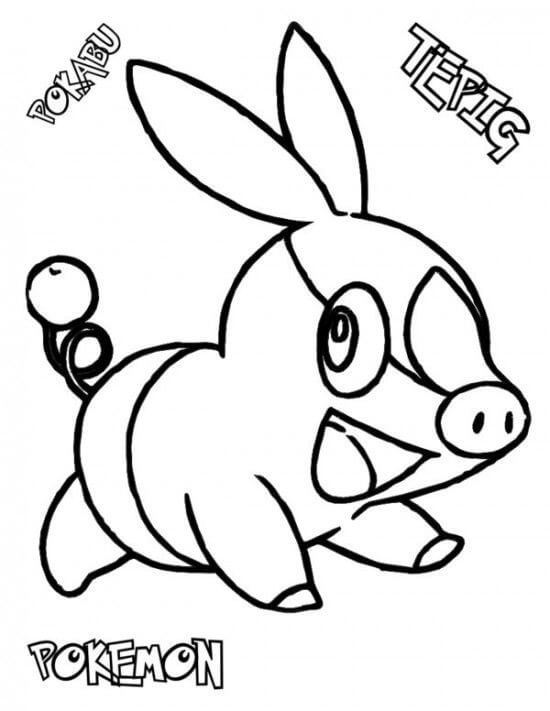 Desenho de Tepig Pokemon para colorir