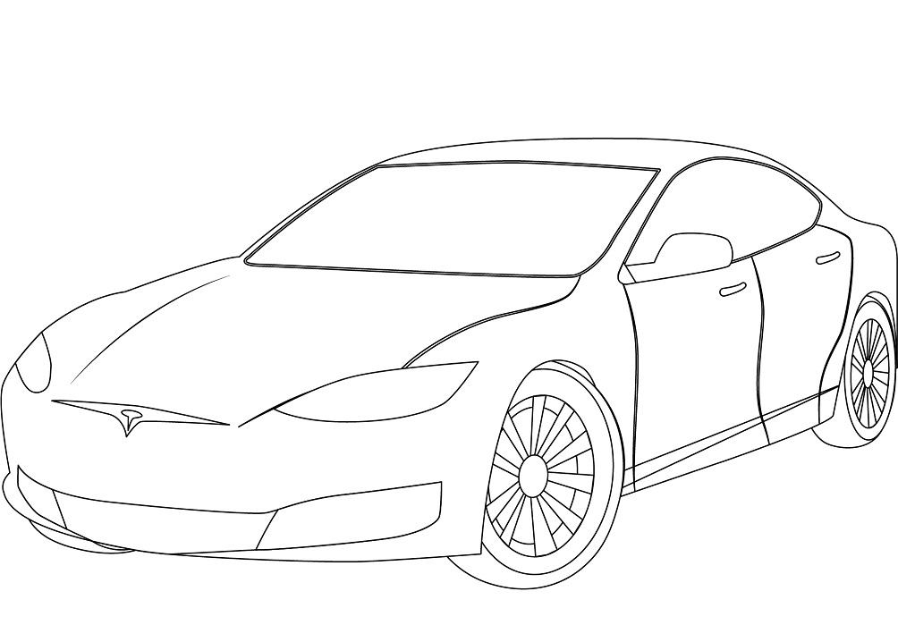 Desenho deTesla Model S para colorir