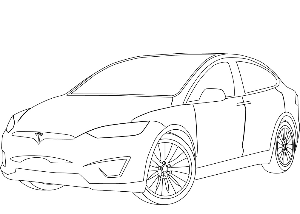 Desenho deTesla Model X para colorir