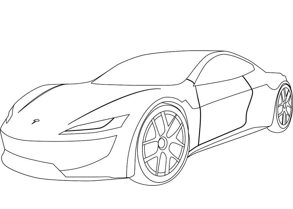 Desenho deTesla Roadster para colorir