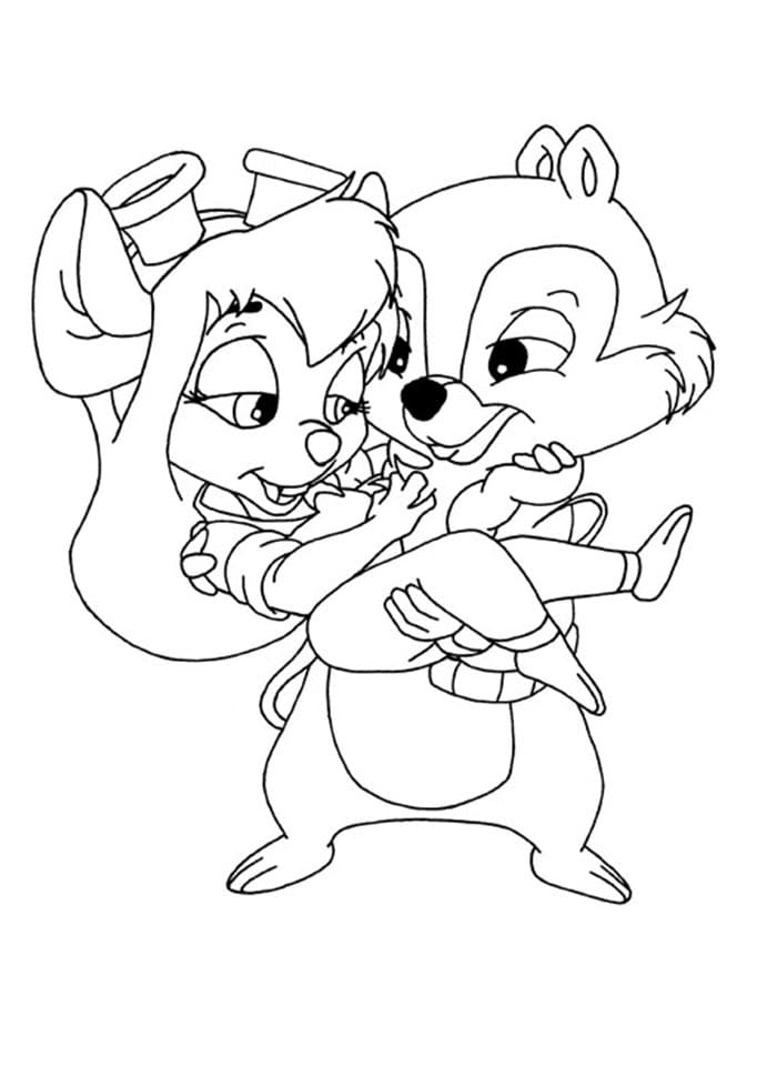 Desenho deTico e Gadget Hackwrench para colorir