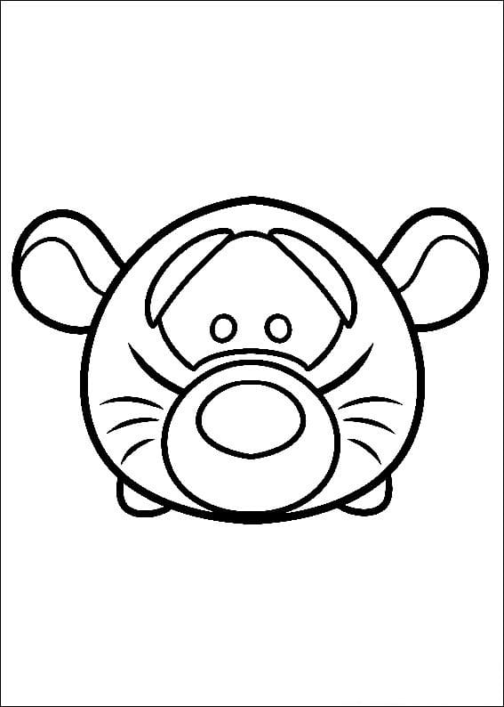 Desenho de Tigrão Tsum Tsum para colorir