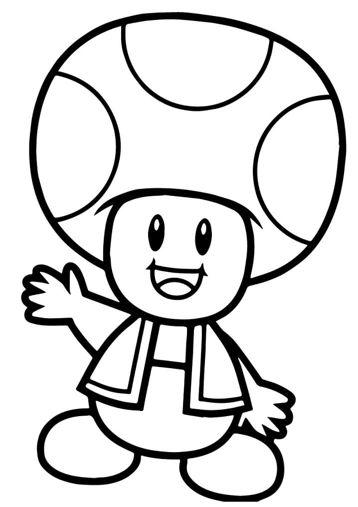 Desenho de Toad de Mario Bros para colorir