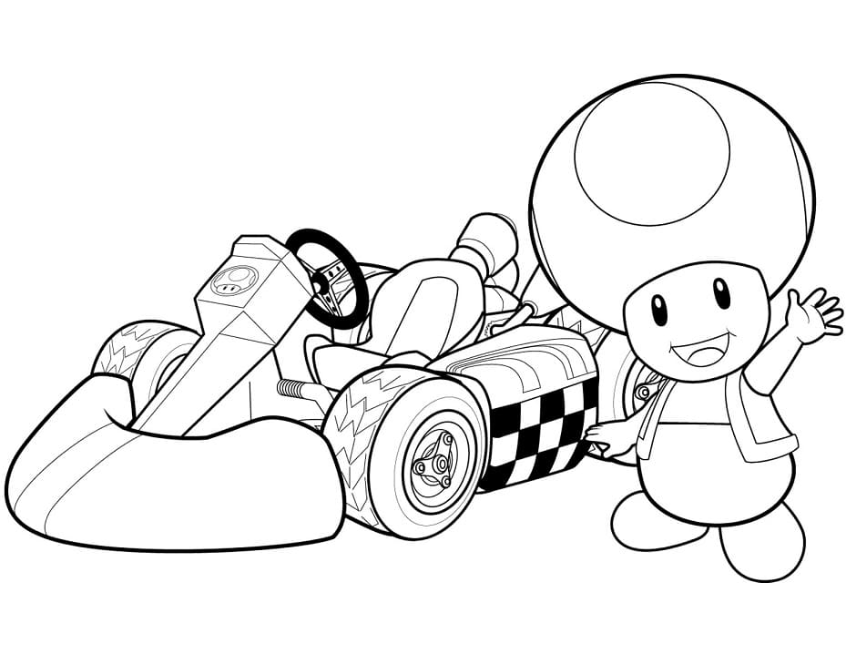 Desenho deToad de Mario Kart para colorir