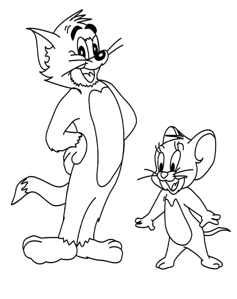 Desenho de Tom e Jerry Engraçado para colorir