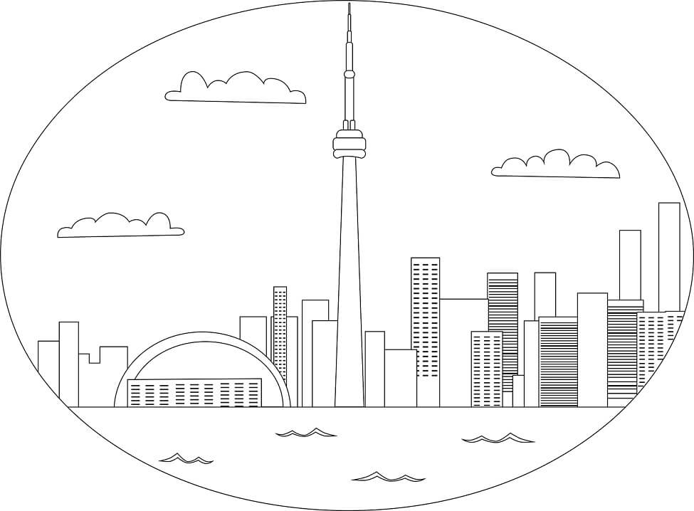 Desenho deTorre CN de Toronto 1 para colorir