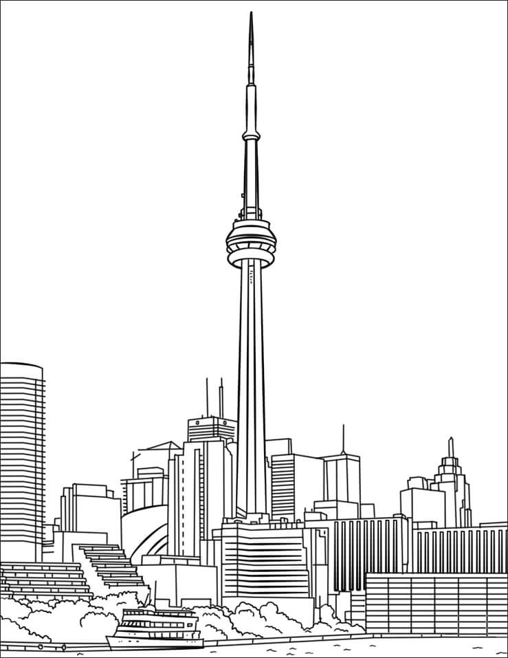 Desenho deTorre CN de Toronto para colorir