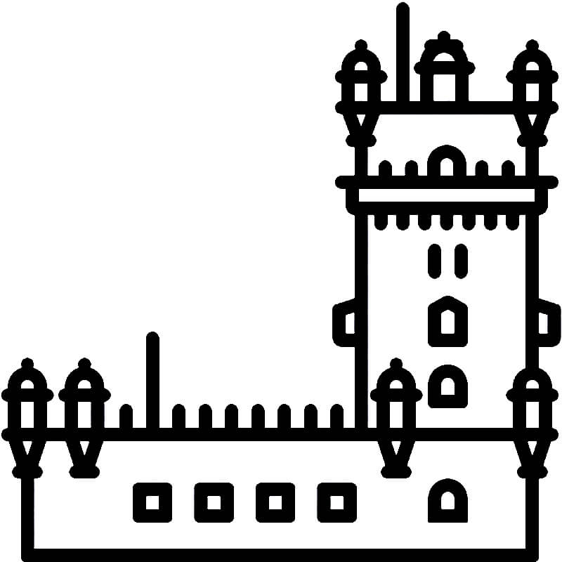 Desenho deTorre de Belém 10 para colorir