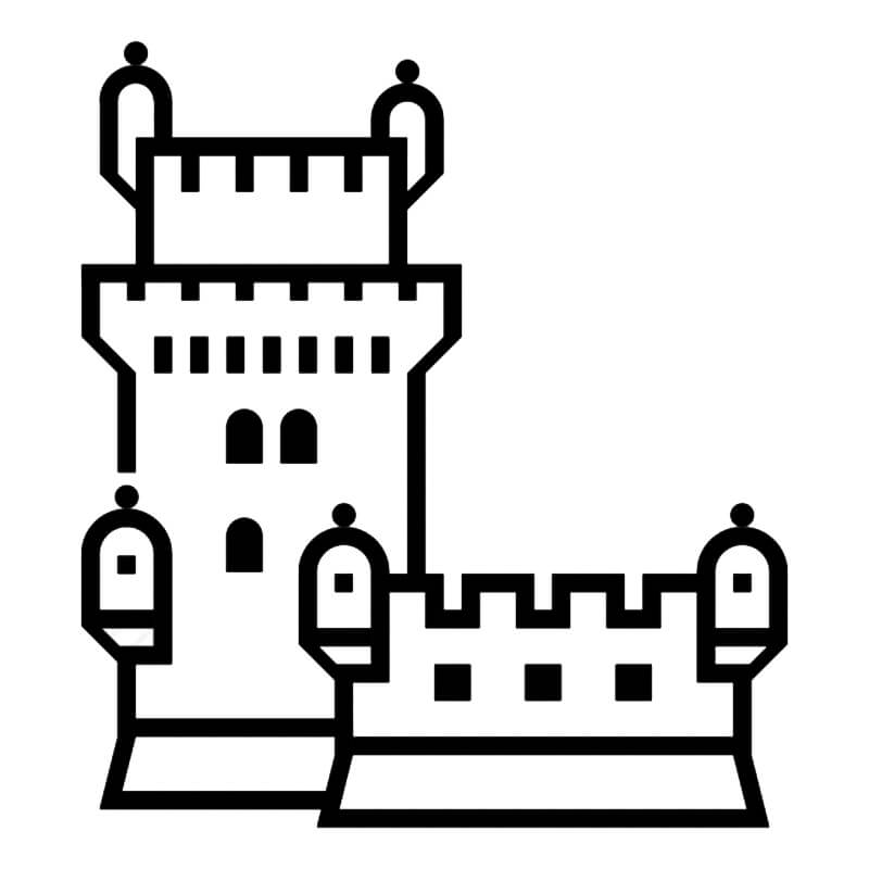 Desenho deTorre de Belém 9 para colorir