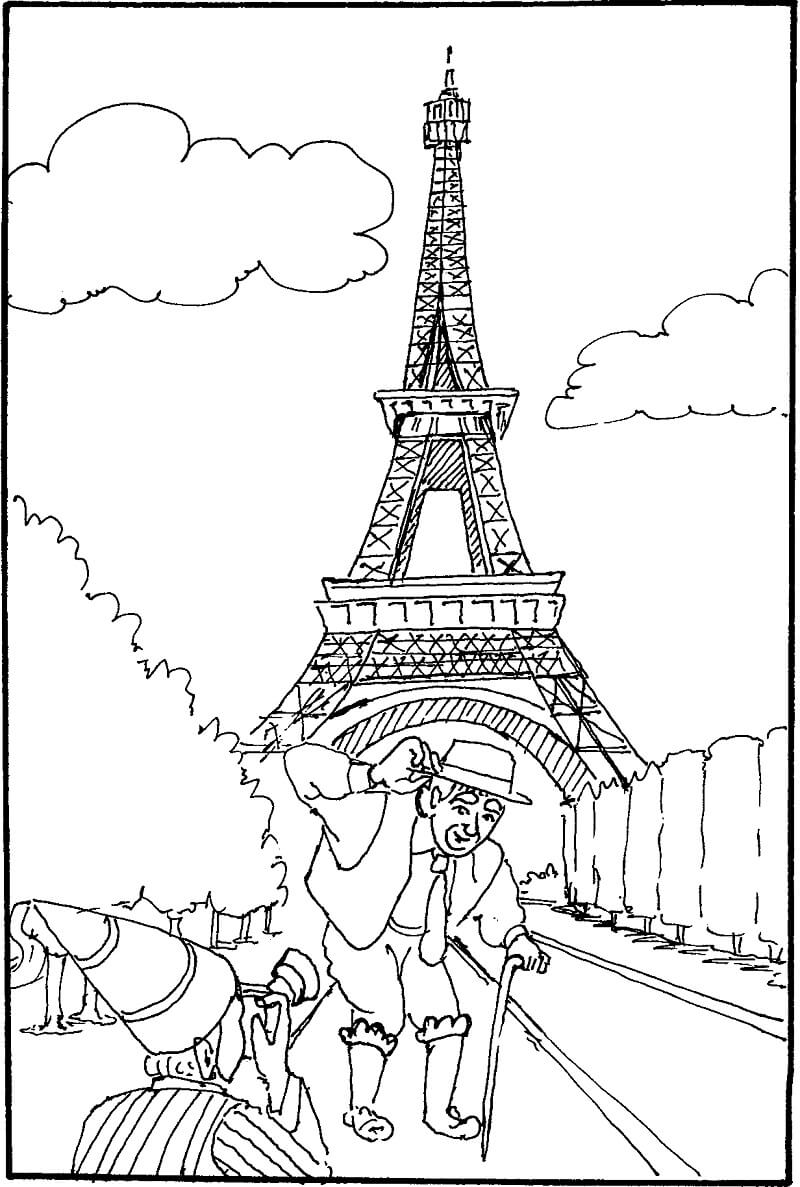 Desenho deTorre Eiffel 1 para colorir