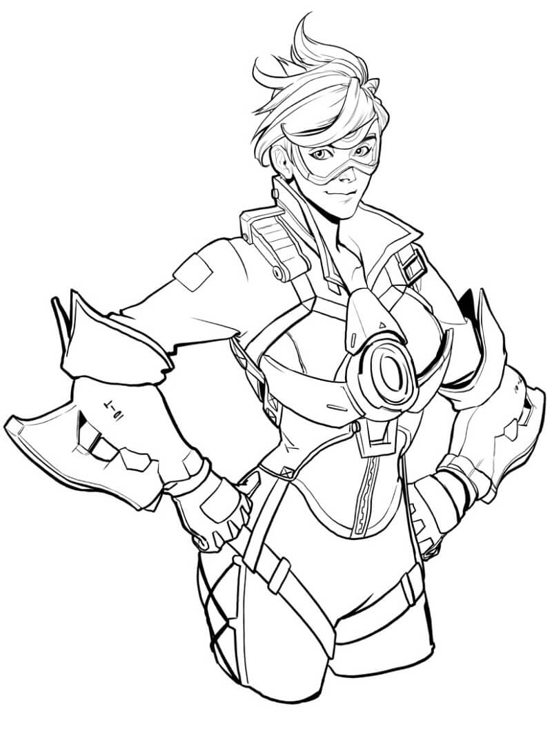 Desenho deTracer Overwatch para colorir