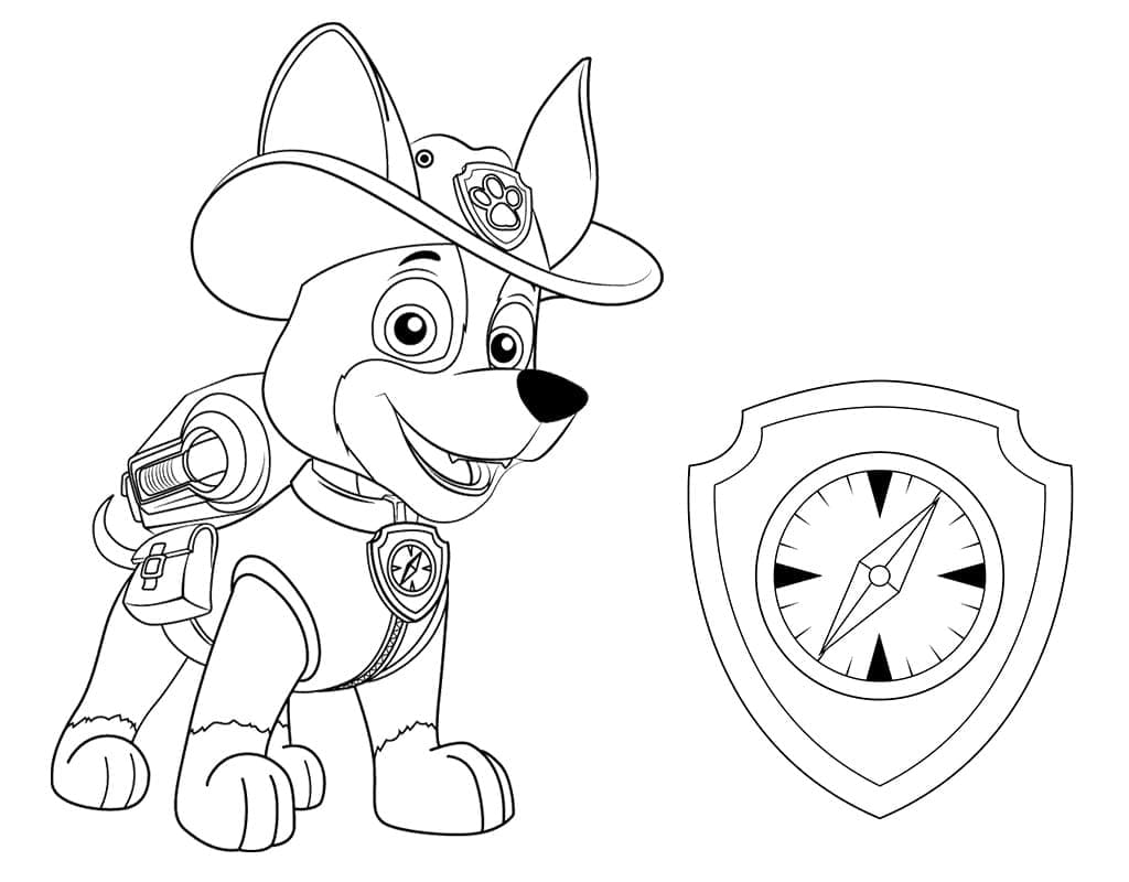 Desenho deTracker de Patrulha Canina 1 para colorir