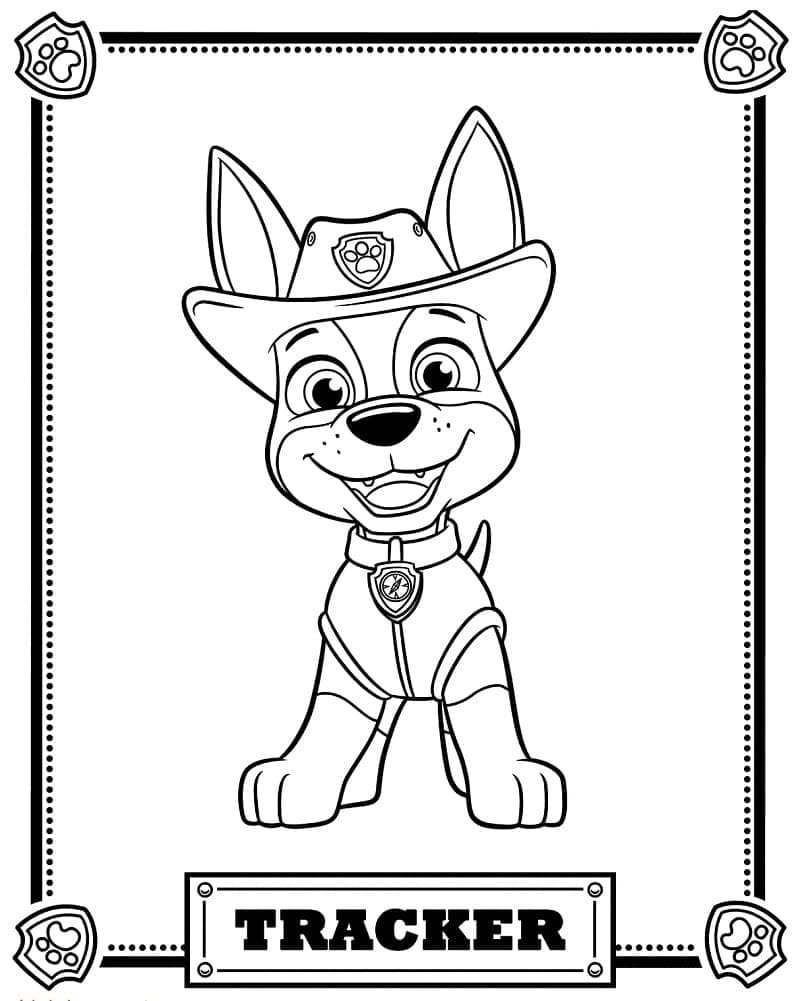 Desenho deTracker de Patrulha Canina 3 para colorir