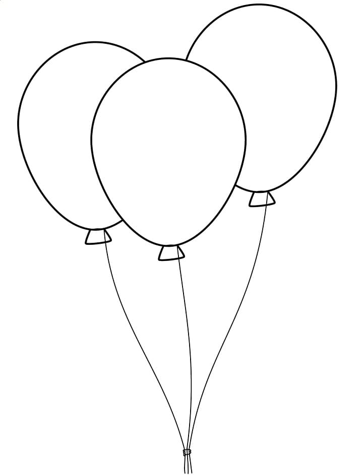 Desenho de Três Balões 2 para colorir