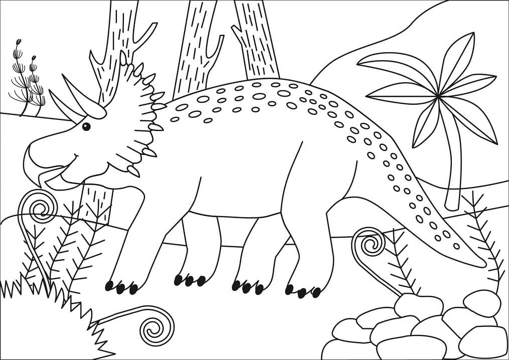 Desenho deTriceratops Dinossauro 3 para colorir