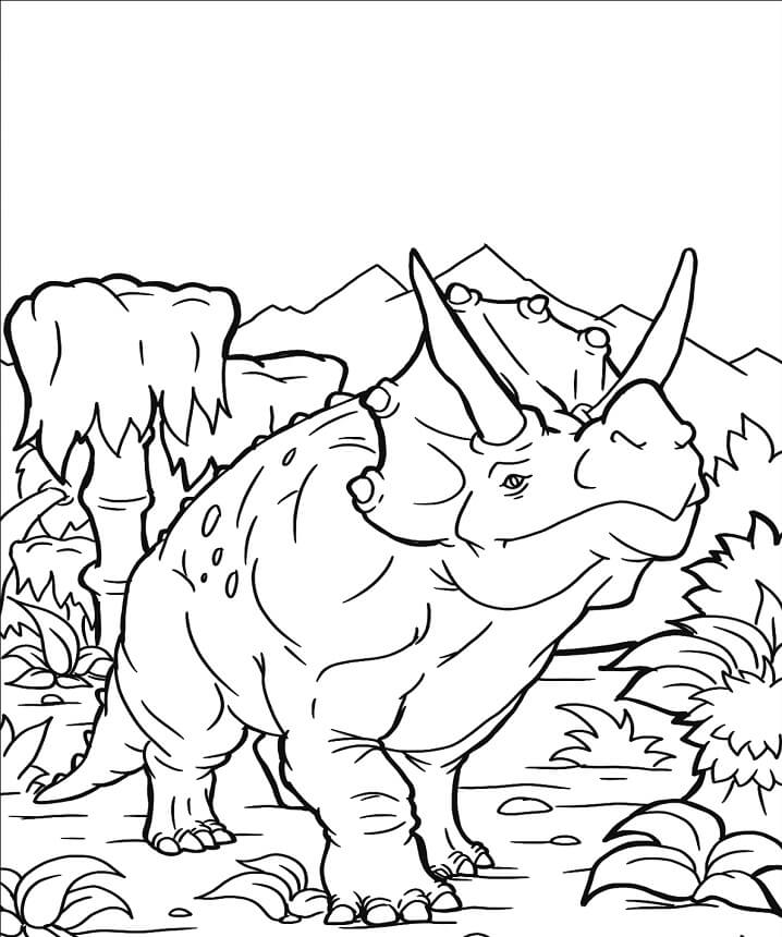 Desenho deTriceratops Dinossauro 5 para colorir