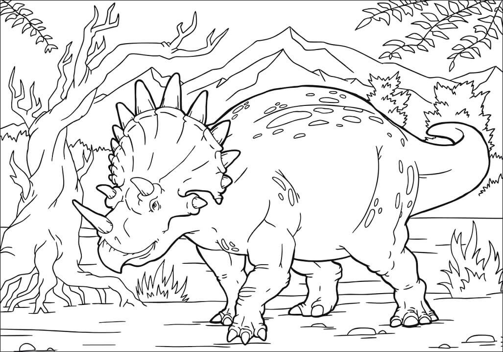 Desenho deTriceratops Dinossauro 8 para colorir