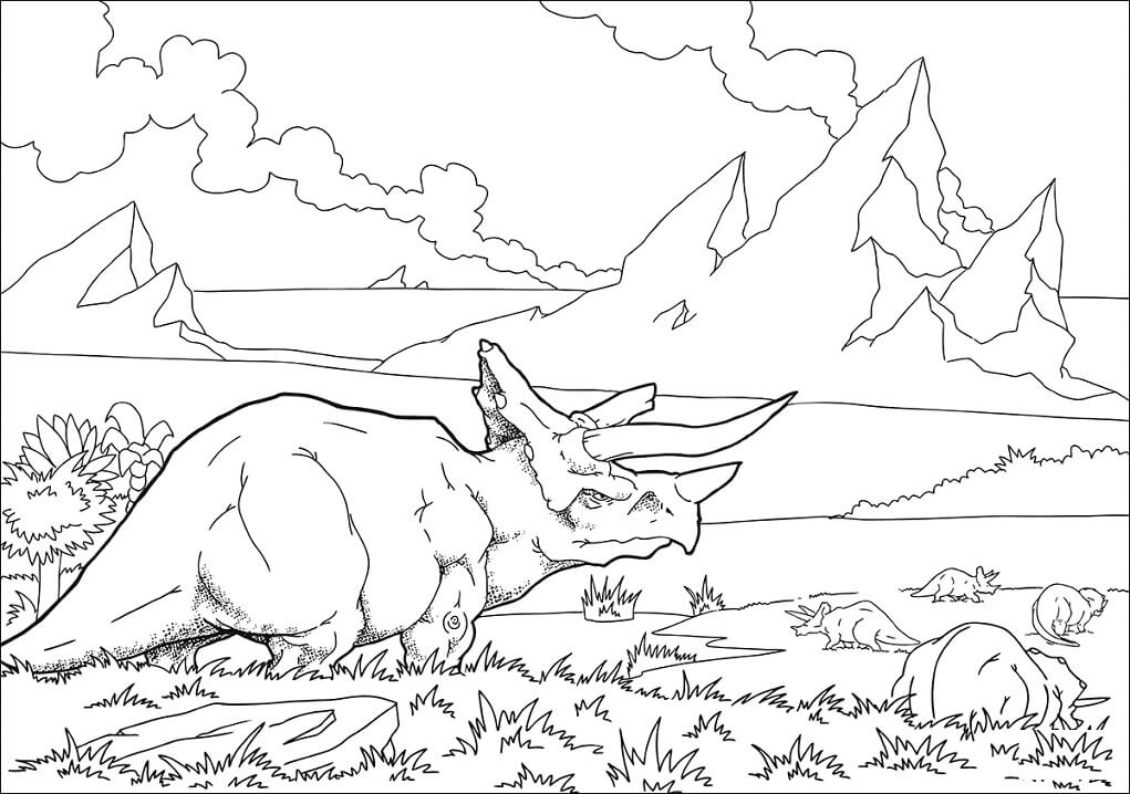 Desenho deTriceratops 9 para colorir