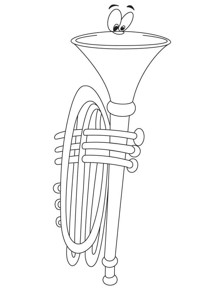 Desenho deTrombeta Engraçada para colorir