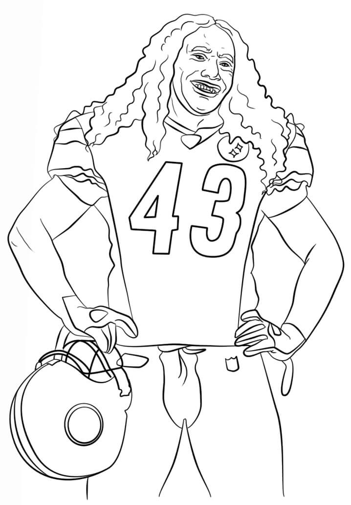 Desenho deTroy Polamalu para colorir