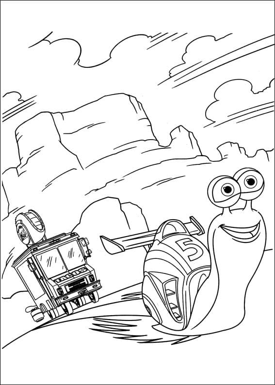 Desenho deTurbo na Estrada para colorir