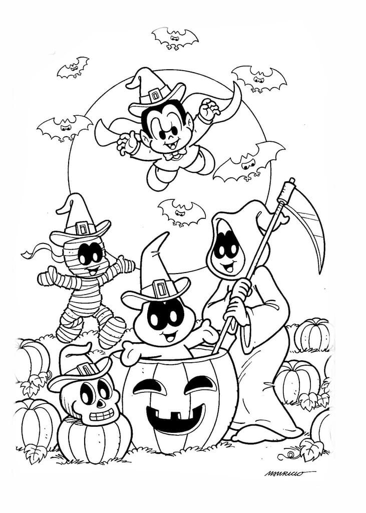 Desenho deTurma do Penadinho no Halloween para colorir