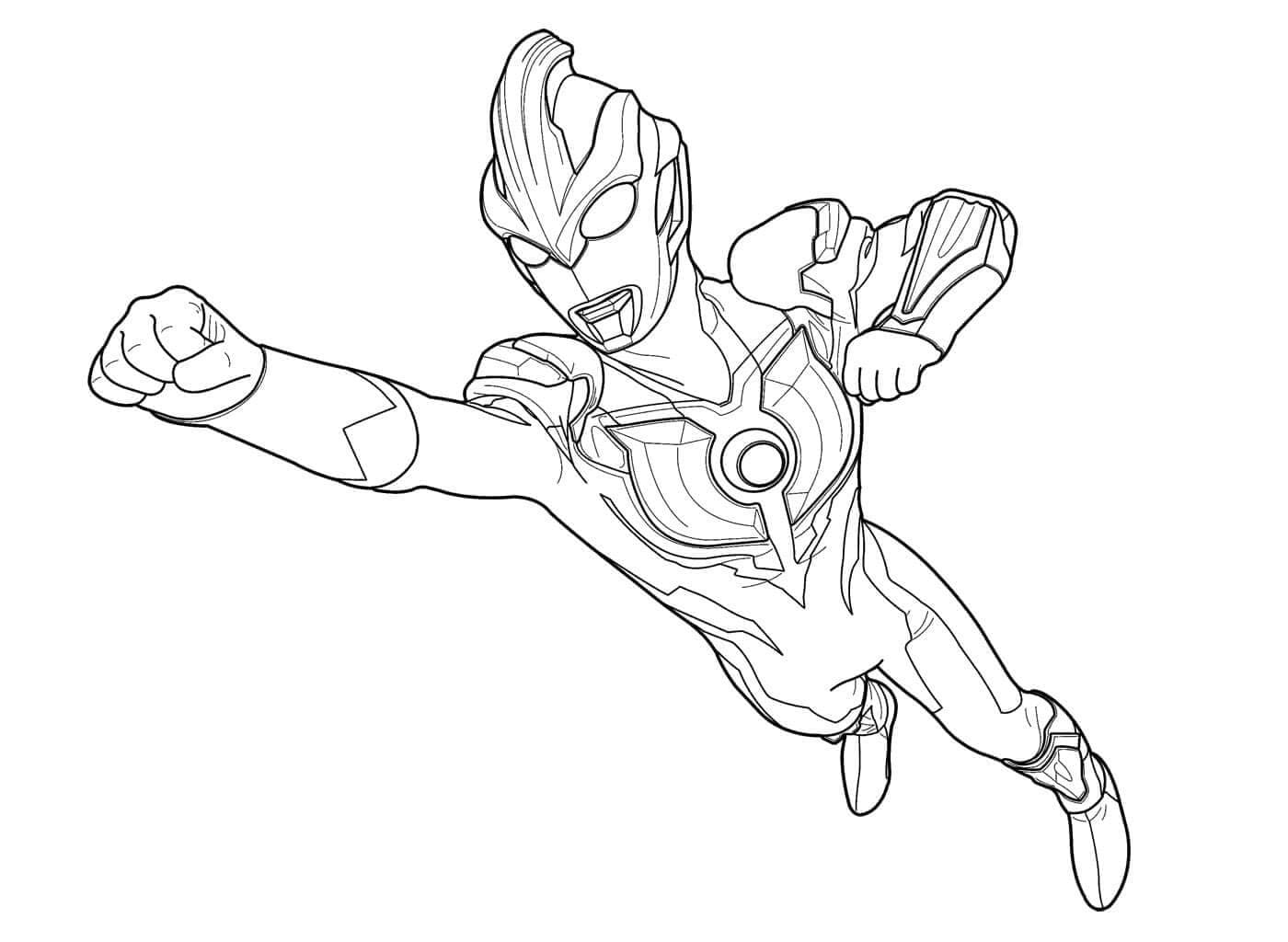 Desenho deUltraman Voando para colorir