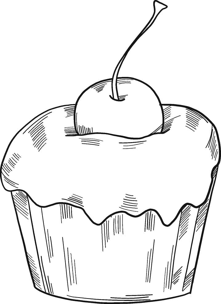 Desenho deUm Cupcake para colorir