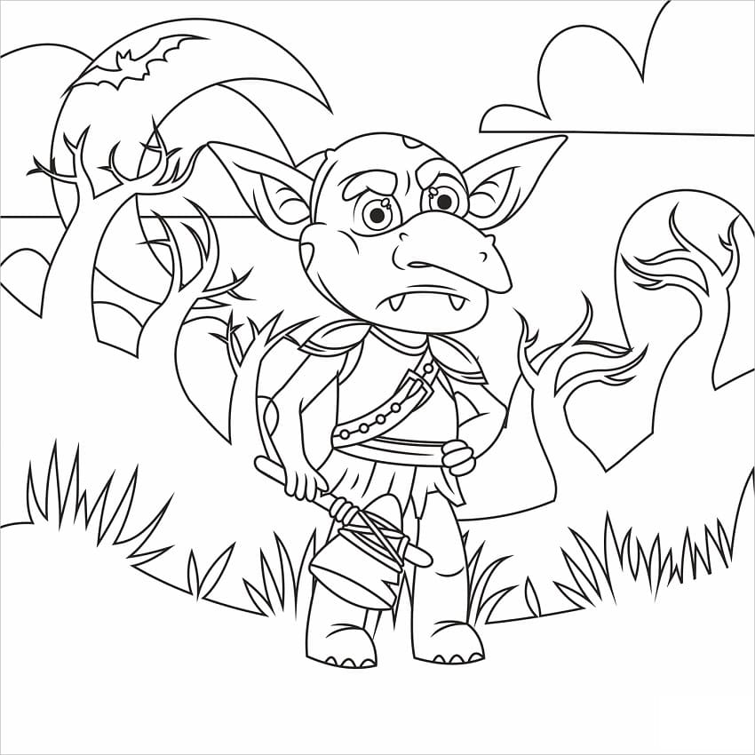 Desenho deUm Goblin para colorir